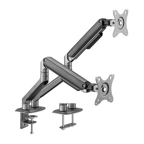 Brateck Dual Monitor Economical Spring-Assisted Monitor Arm Fit Most 17'-32' Monitors, Up to 9kg per screen VESA 75x75/100x100 Space Grey Brateck Dual Monitor Economical Spring-Assisted Monitor Arm Fit Most 17'-32' Monitors, Up to 9kg per screen VESA 75x75/100x100 Space Grey